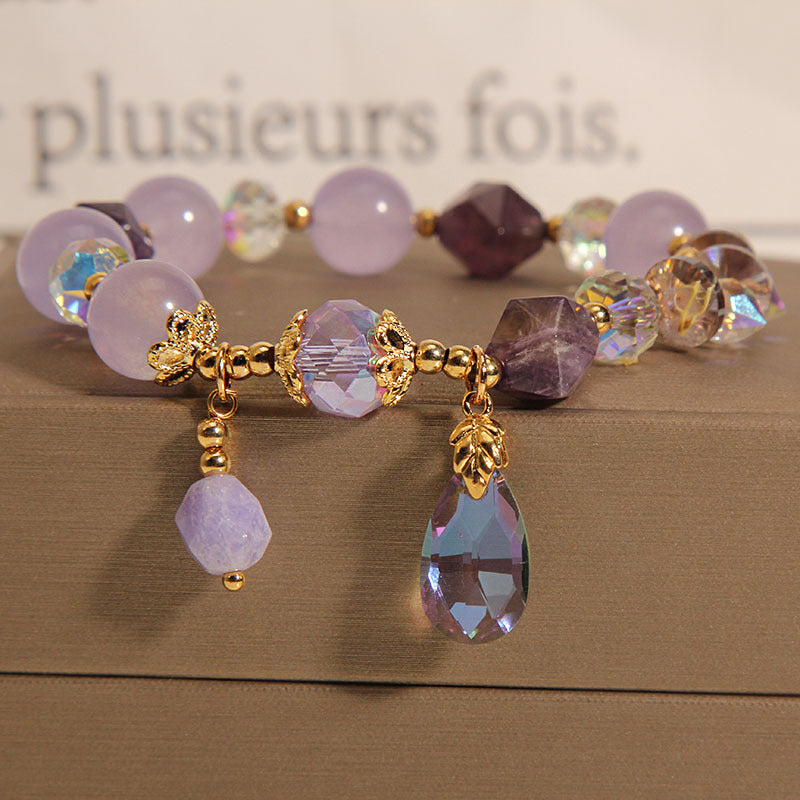 Retro Purple Drop Purple Crystal Bracelet